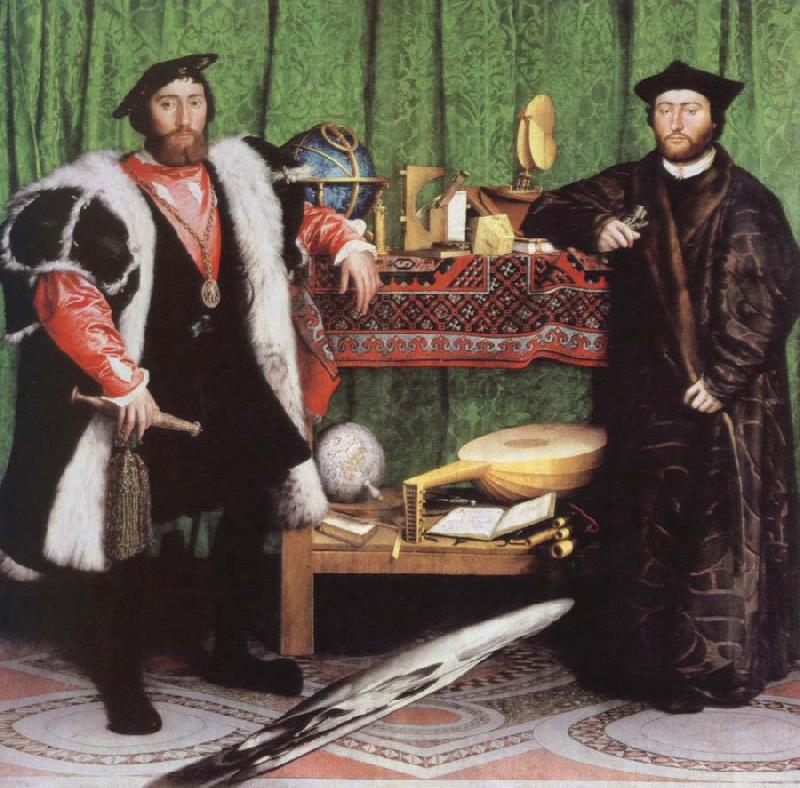 Hans holbein the younger the ambassadors Germany oil painting art